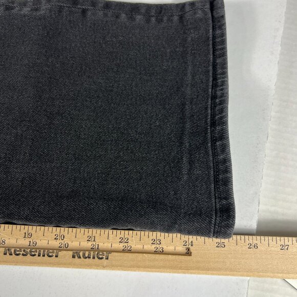 Madewell Jeans Womens Measured 35x25 Mid Rise Kick Out Black Denim Hemmed Tag 31 - Picture 12 of 16